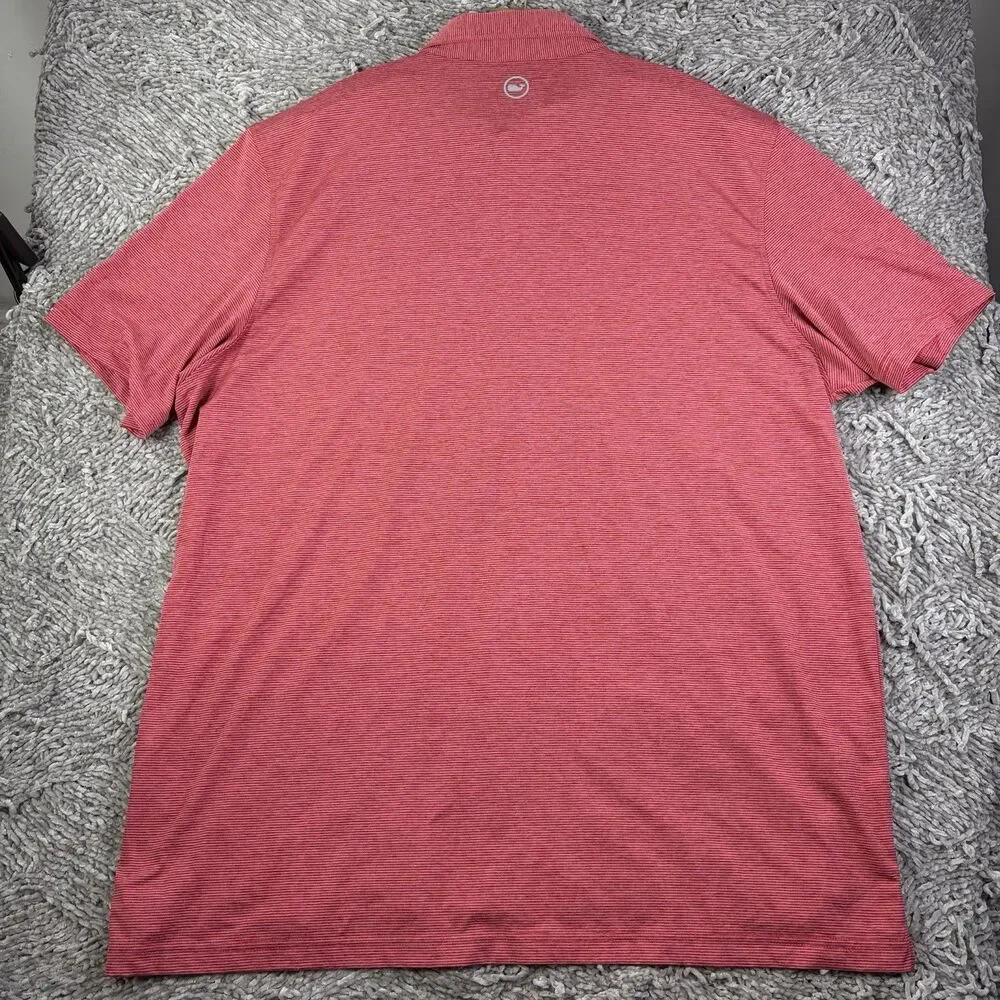 Vineyard Vines On The Go Sankaty Polo Shirt Mens XXL Short Sleeve Red Stripes